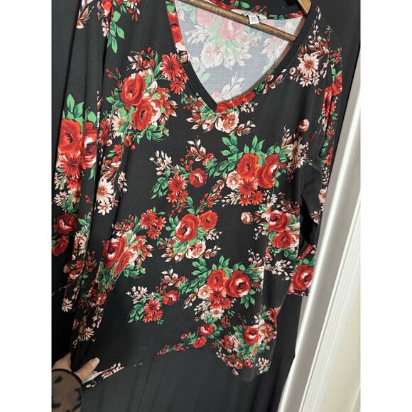 The Pioneer Woman Floral Blouse Women's 3X XXXL V Neck 3/4 Sleeve Lightweight - Picture 2 of 6